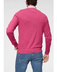 fuchsia Pullover mit einem V-Ausschnitt von Tommy Hilfiger