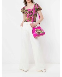 fuchsia Satchel-Tasche aus Leder von Dolce & Gabbana