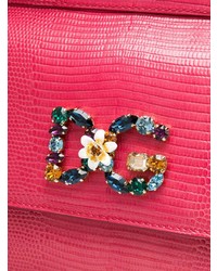 fuchsia Satchel-Tasche aus Leder von Dolce & Gabbana
