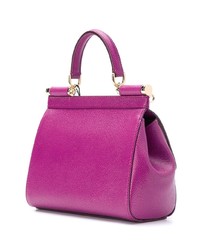 fuchsia Satchel-Tasche aus Leder von Dolce & Gabbana