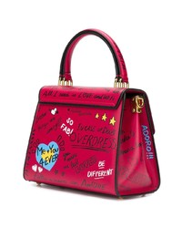 fuchsia Satchel-Tasche aus Leder von Dolce & Gabbana