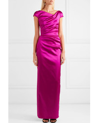 fuchsia Satin Ballkleid von Talbot Runhof