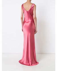 fuchsia Satin Ballkleid von Galvan