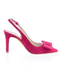 fuchsia Satin Pumps von Alba Moda