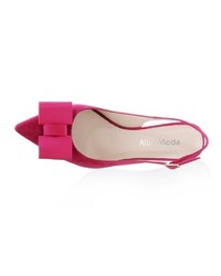 fuchsia Satin Pumps von Alba Moda