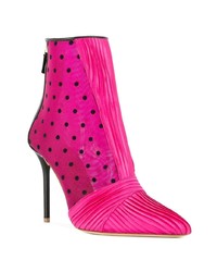 fuchsia Satin Stiefeletten von MALONE SOULIERS BY ROY LUWOLT