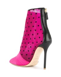 fuchsia Satin Stiefeletten von MALONE SOULIERS BY ROY LUWOLT