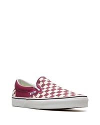 fuchsia Segeltuch niedrige Sneakers mit Karomuster von Vans