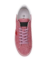 fuchsia Segeltuch niedrige Sneakers von D.A.T.E