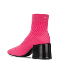 fuchsia Segeltuch Stiefeletten von MM6 MAISON MARGIELA