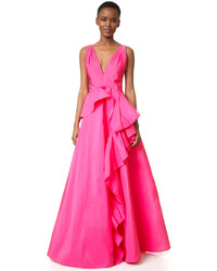 fuchsia Seide Ballkleid von Marchesa