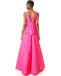 fuchsia Seide Ballkleid von Marchesa