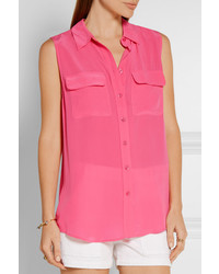 fuchsia Seide Bluse von Equipment