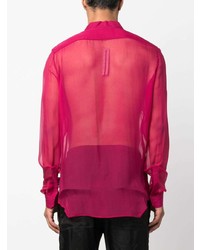 fuchsia Seidelangarmhemd von Rick Owens