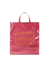 fuchsia Shopper Tasche aus Leder