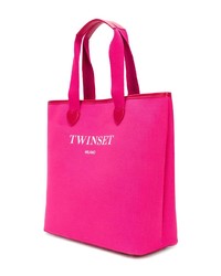 fuchsia Shopper Tasche aus Leder von Twin-Set