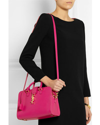 fuchsia Shopper Tasche aus Leder von Saint Laurent