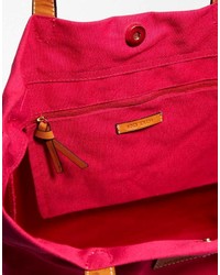 fuchsia Shopper Tasche aus Segeltuch von Mango