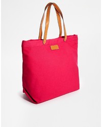 fuchsia Shopper Tasche aus Segeltuch von Mango