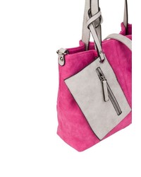 fuchsia Shopper Tasche aus Wildleder von EMILY & NOAH