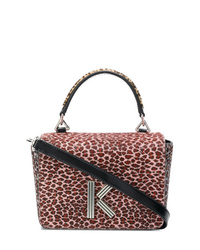 fuchsia Shopper Tasche mit Leopardenmuster
