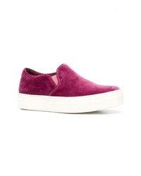 fuchsia Slip-On Sneakers aus Wildleder von Moncler