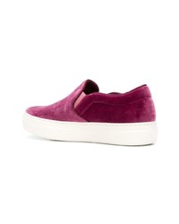 fuchsia Slip-On Sneakers aus Wildleder von Moncler