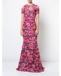 fuchsia Spitze Ballkleid von Marchesa Notte