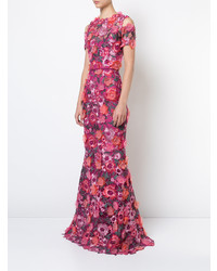 fuchsia Spitze Ballkleid von Marchesa Notte