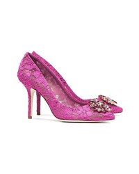 fuchsia Spitze Pumps von Dolce & Gabbana