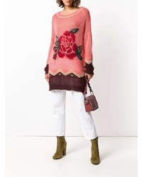 fuchsia Strick Oversize Pullover von Twin-Set