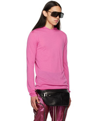 fuchsia Strick Pullover mit einem Kapuze von Rick Owens