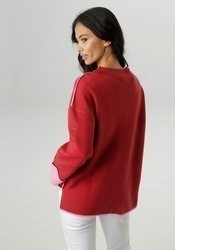 fuchsia Strick Pullover von Aniston SELECTED