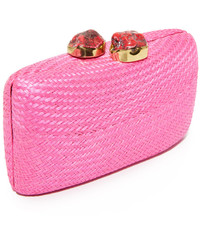 fuchsia Stroh Clutch von Kayu