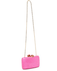 fuchsia Stroh Clutch von Kayu