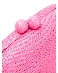 fuchsia Stroh Clutch von Serpui