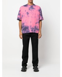 fuchsia Mit Batikmuster T-Shirt mit einem Rundhalsausschnitt von Off-White