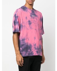 fuchsia Mit Batikmuster T-Shirt mit einem Rundhalsausschnitt von Off-White