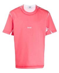 fuchsia Mit Batikmuster T-Shirt mit einem Rundhalsausschnitt von MSGM