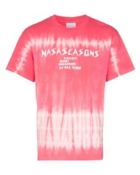 fuchsia Mit Batikmuster T-Shirt mit einem Rundhalsausschnitt von Nasaseasons