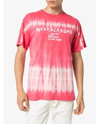 fuchsia Mit Batikmuster T-Shirt mit einem Rundhalsausschnitt von Nasaseasons