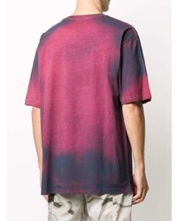 fuchsia Mit Batikmuster T-Shirt mit einem Rundhalsausschnitt von Mauna Kea