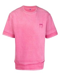 fuchsia T-Shirt mit einem Rundhalsausschnitt von Ader Error