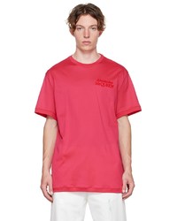 fuchsia T-Shirt mit einem Rundhalsausschnitt von Alexander McQueen