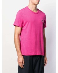 fuchsia T-Shirt mit einem Rundhalsausschnitt von Ami Paris