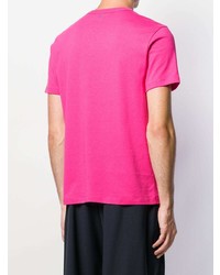 fuchsia T-Shirt mit einem Rundhalsausschnitt von Ami Paris