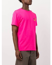 fuchsia T-Shirt mit einem Rundhalsausschnitt von Loewe