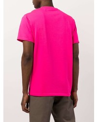 fuchsia T-Shirt mit einem Rundhalsausschnitt von Loewe