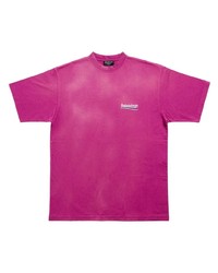 fuchsia T-Shirt mit einem Rundhalsausschnitt von Balenciaga