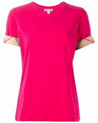 fuchsia T-Shirt mit einem Rundhalsausschnitt von Burberry